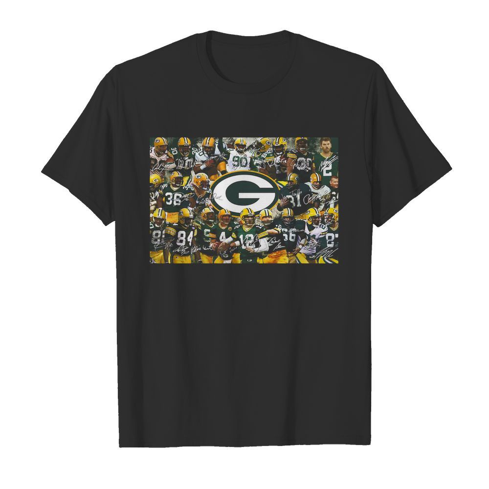 Green bay packers football team players signatures shirt