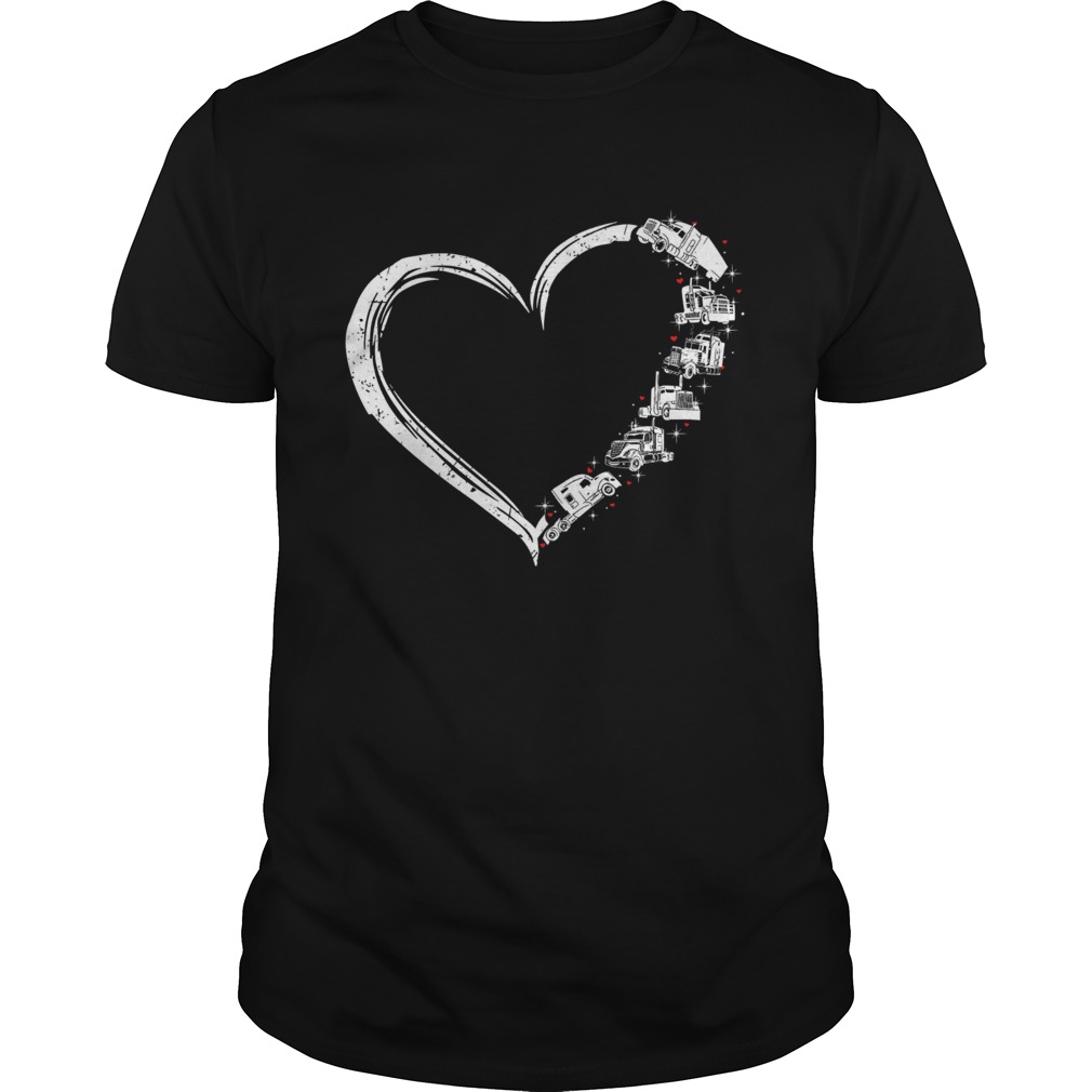 Heart Truck I Love Trucker shirt