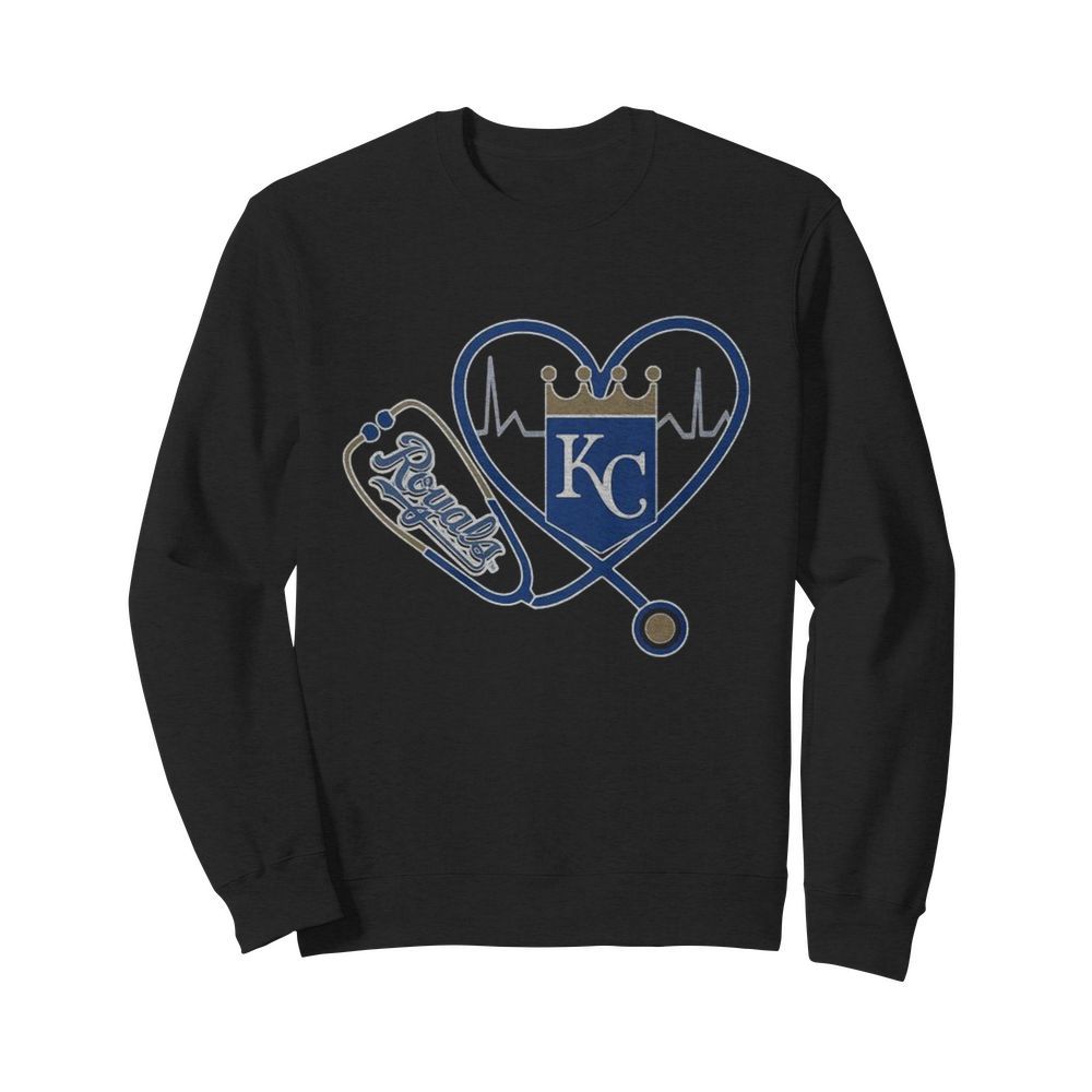 Heartbeat Nurse Love Kansas City Royals  Unisex Sweatshirt