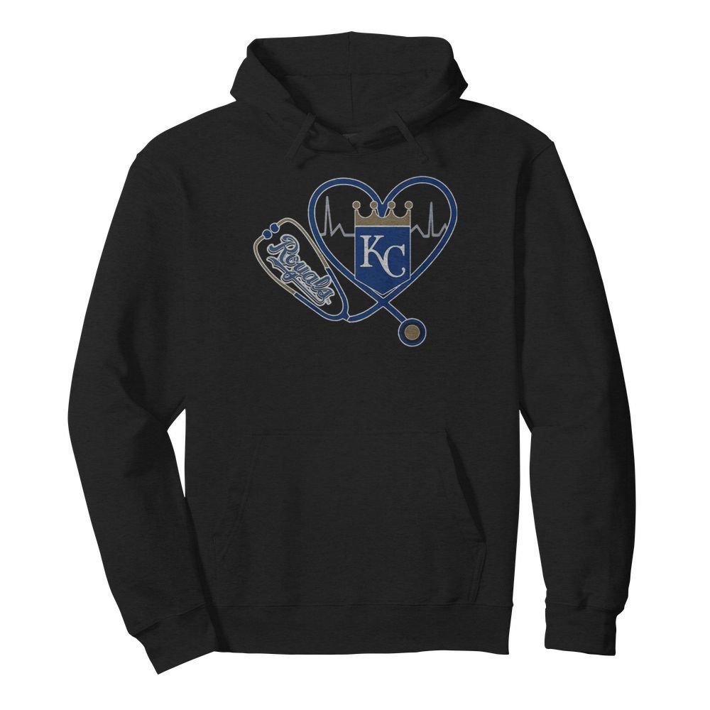 Heartbeat Nurse Love Kansas City Royals  Unisex Hoodie