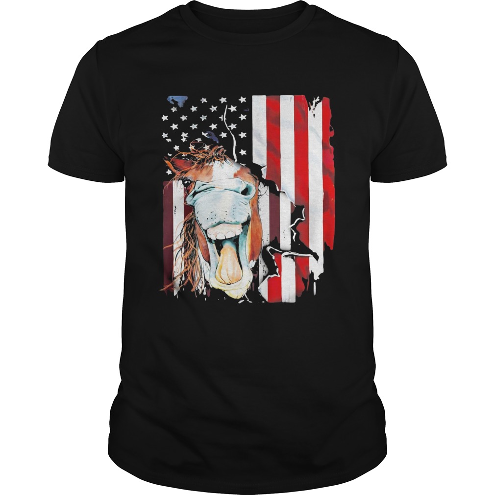 Horse American flag veteran Independence Day shirt