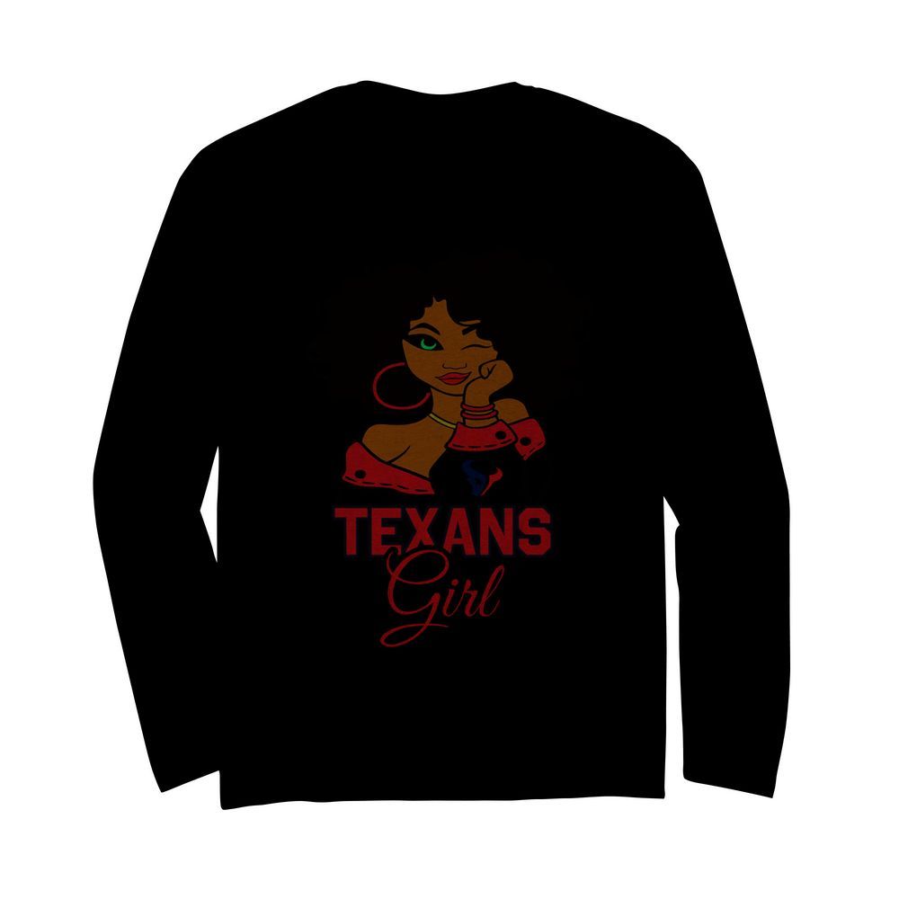 Houston Texans football black girl  Long Sleeved T-shirt 