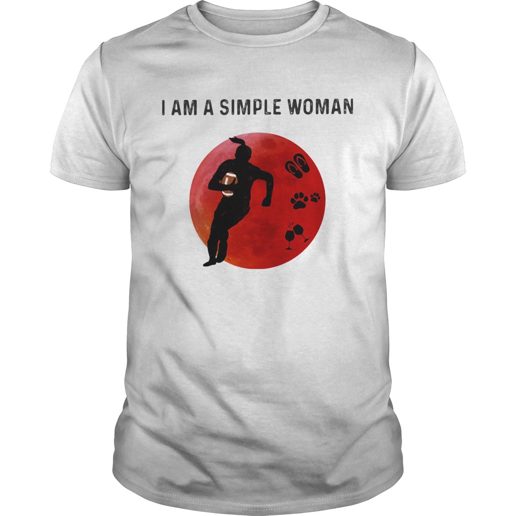 I am a simple woman Rugby paw wine shirt