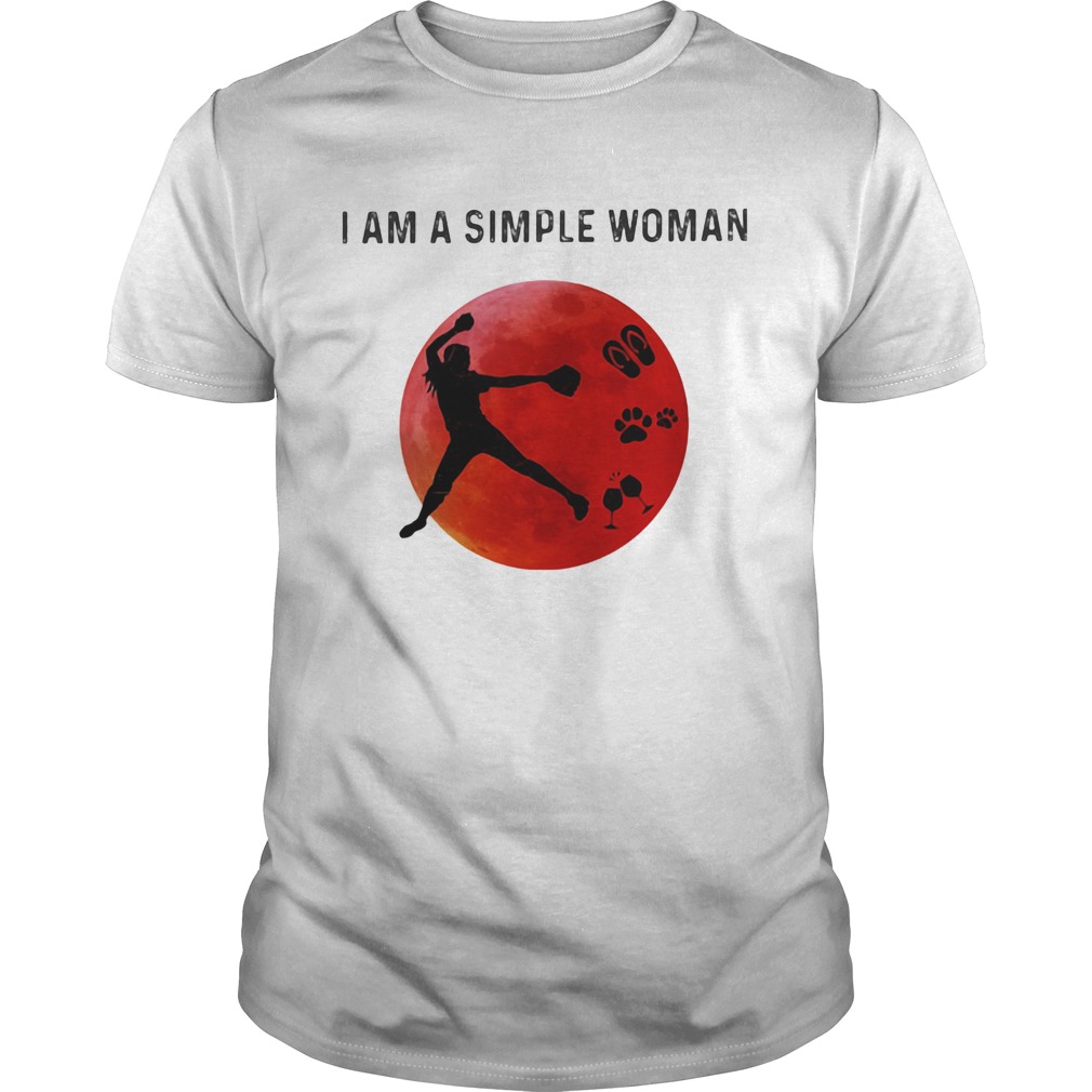 I am a simple woman baseball paw wine shirt