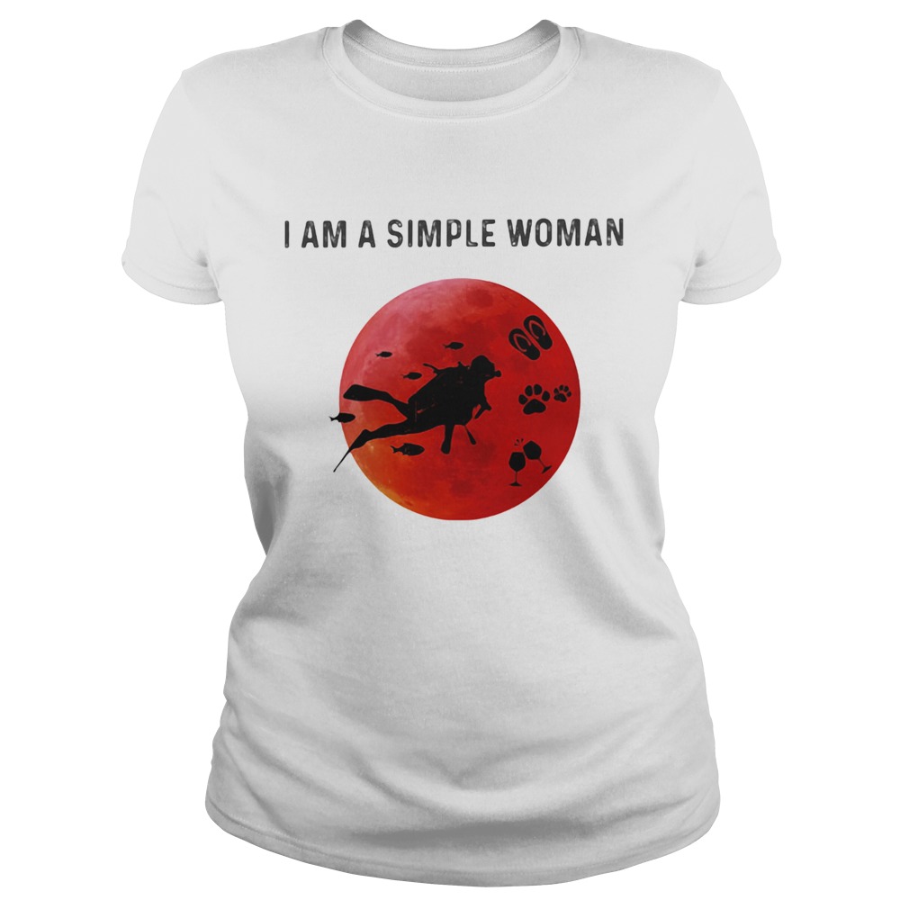 I am a simple woman scuba diving paw wine  Classic Ladies