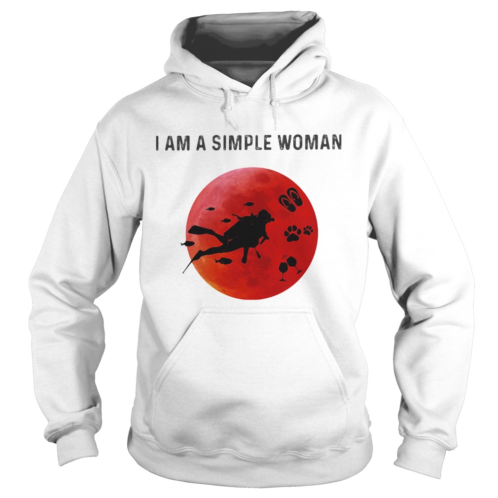 I am a simple woman scuba diving paw wine  Hoodie