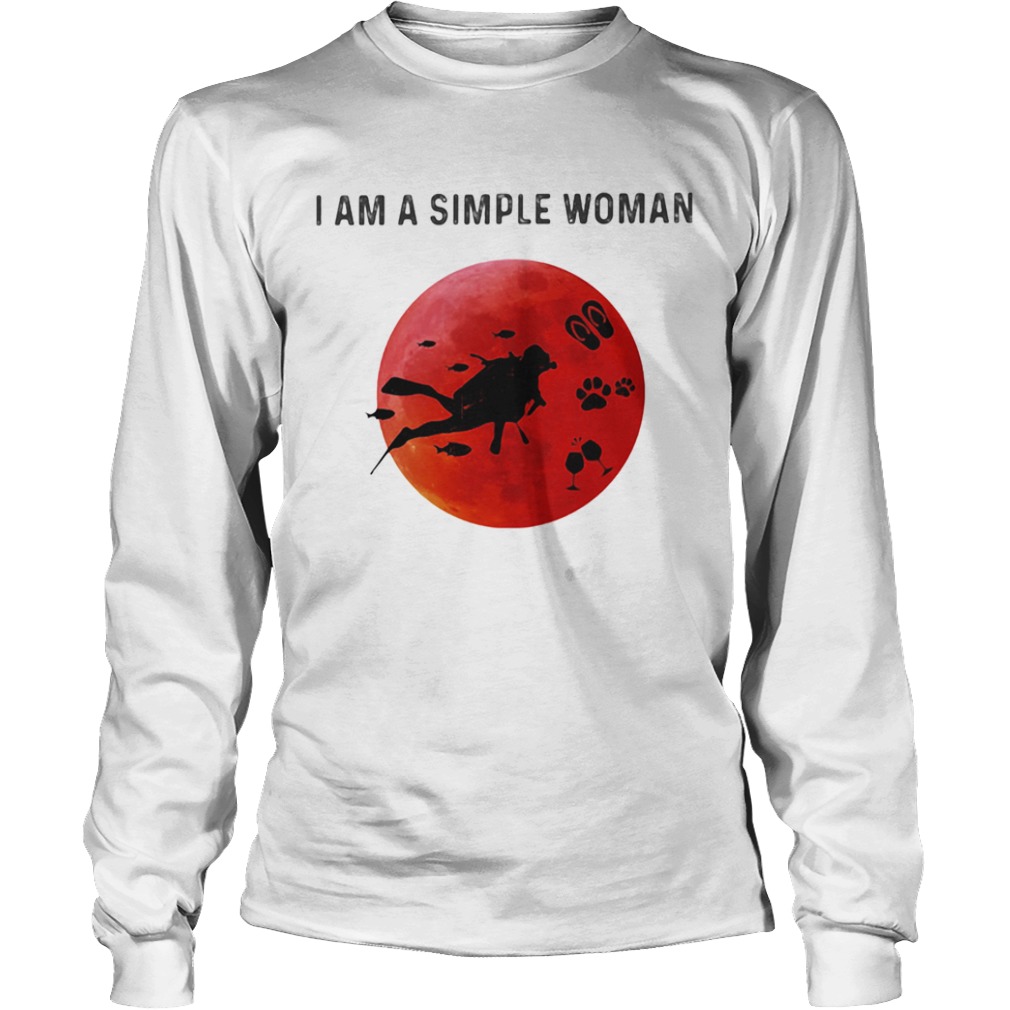 I am a simple woman scuba diving paw wine  Long Sleeve