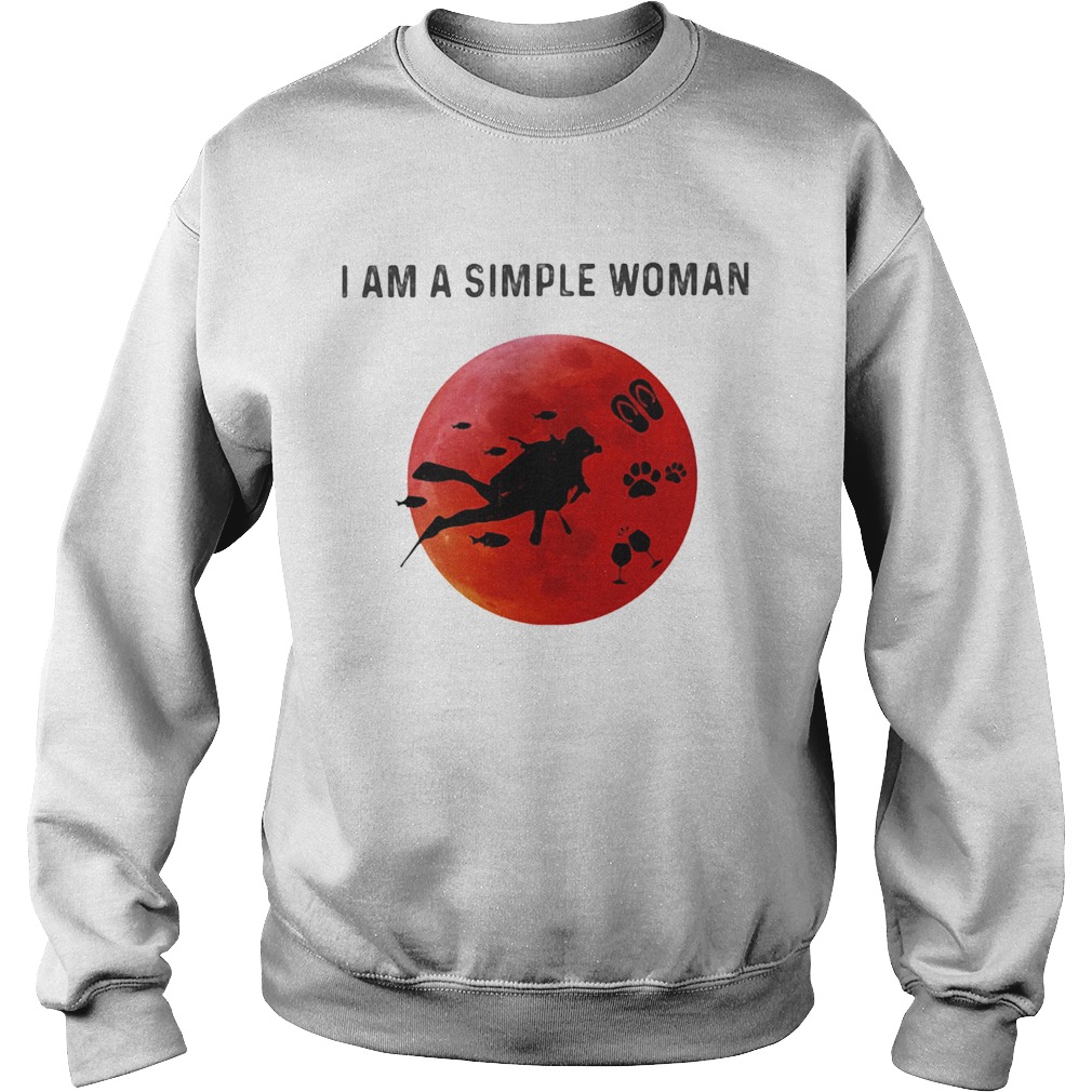 I am a simple woman scuba diving paw wine  Sweatshirt