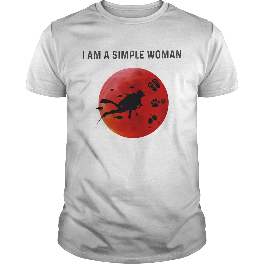 I am a simple woman scuba diving paw wine  Unisex