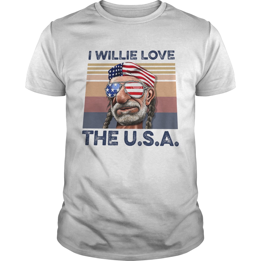 I willie love the USA American flag veteran Independence Day vintage shirt