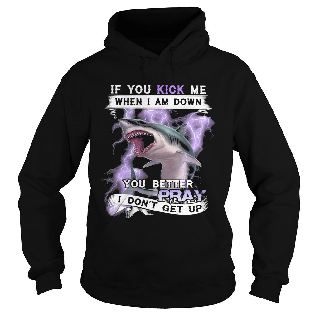 If you kick me when I am down you better pray I dont get up shark  Hoodie