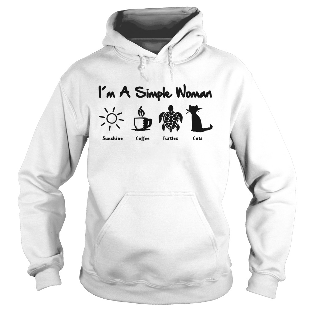 Im A Simple Woman Sunshine Coffee Turtles Cats  Hoodie