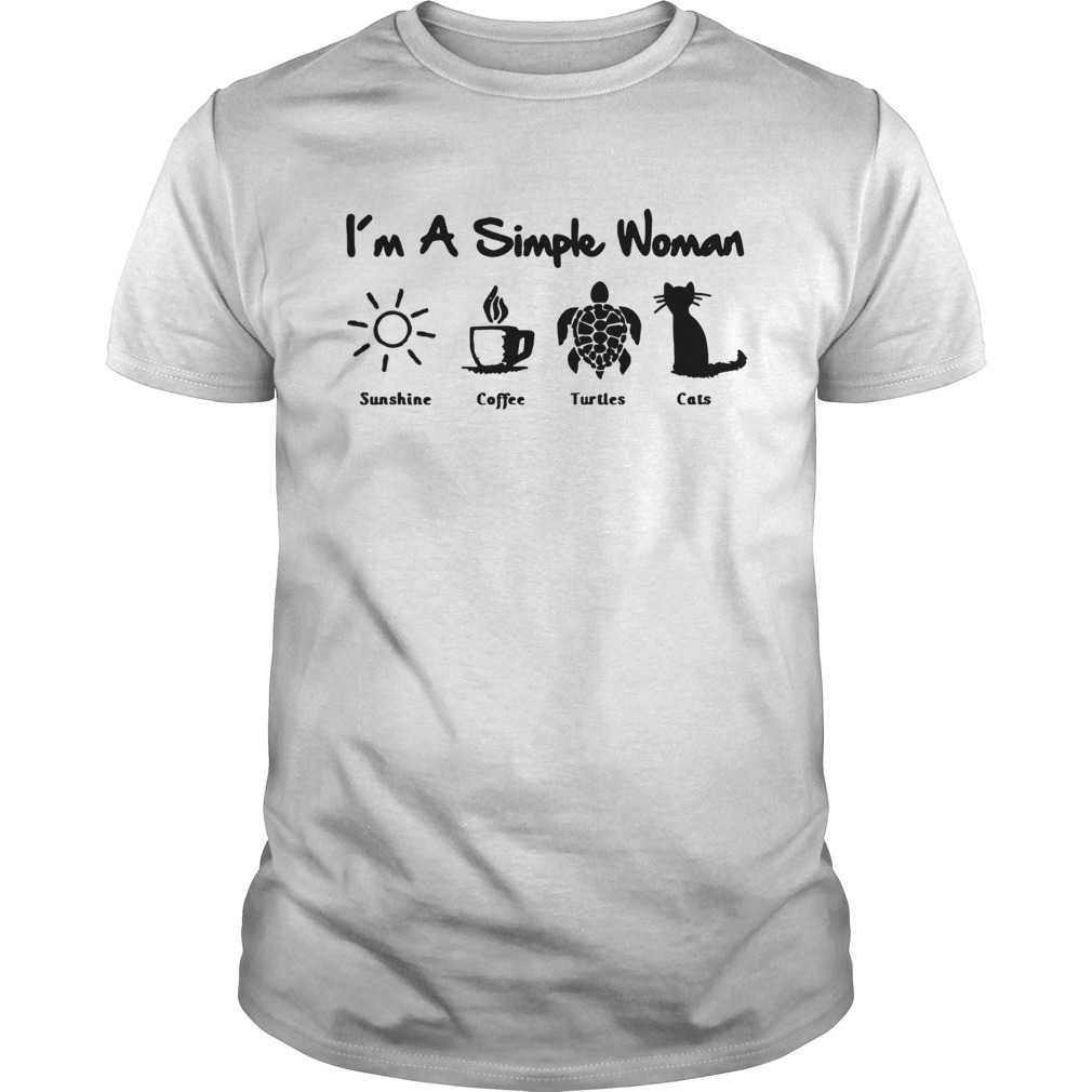 Im A Simple Woman Sunshine Coffee Turtles Cats  Unisex