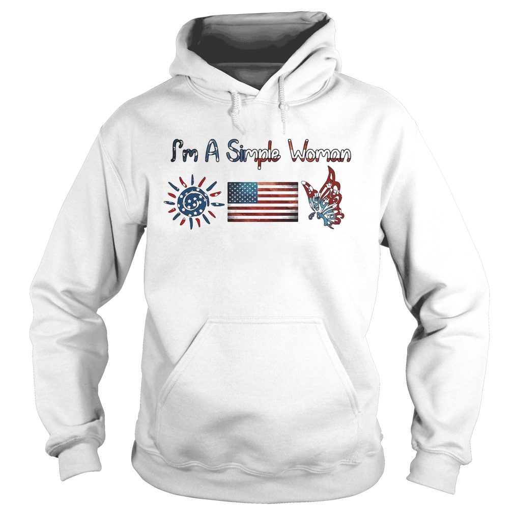 Im a simple woman American flag veteran Independence Day  Hoodie