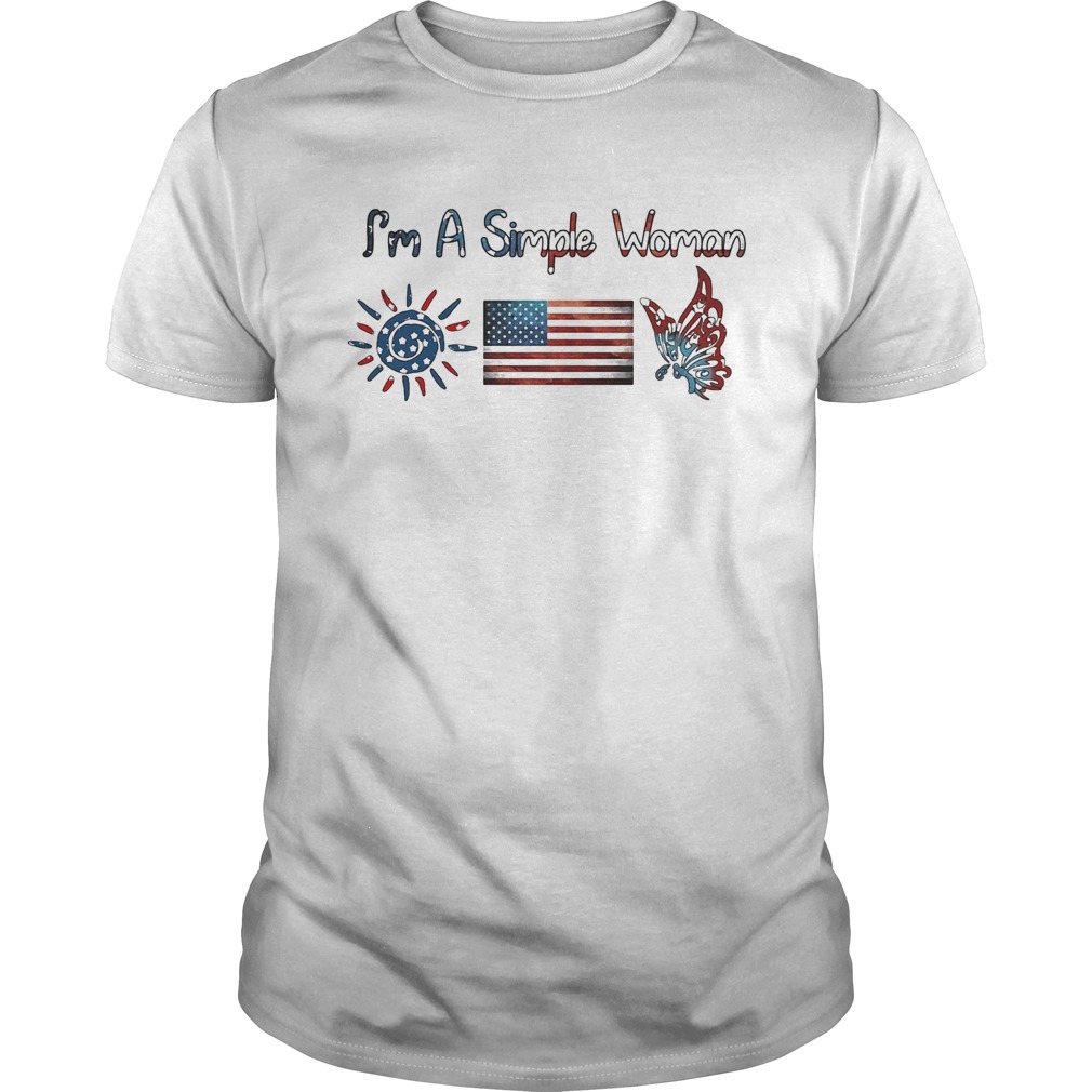 Im a simple woman American flag veteran Independence Day  Unisex