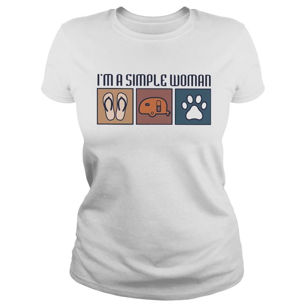 Im a simple woman flip flop camping paw dog  Classic Ladies