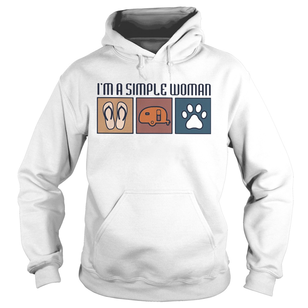 Im a simple woman flip flop camping paw dog  Hoodie