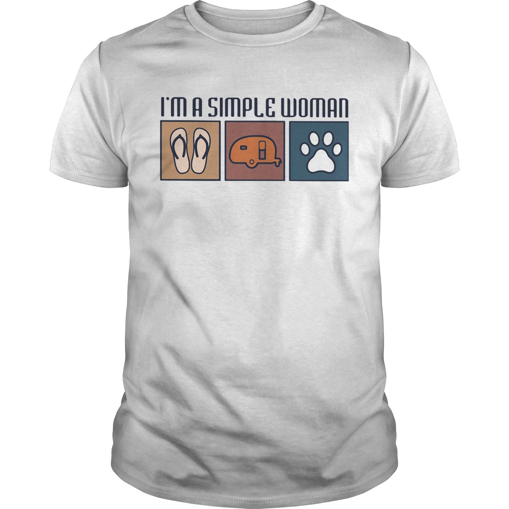 Im a simple woman flip flop camping paw dog  Unisex