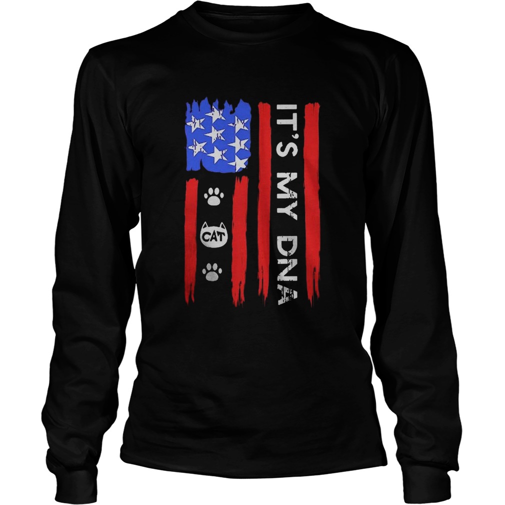 Independence Day Its My DNA Cat Paw  Long Sleeve