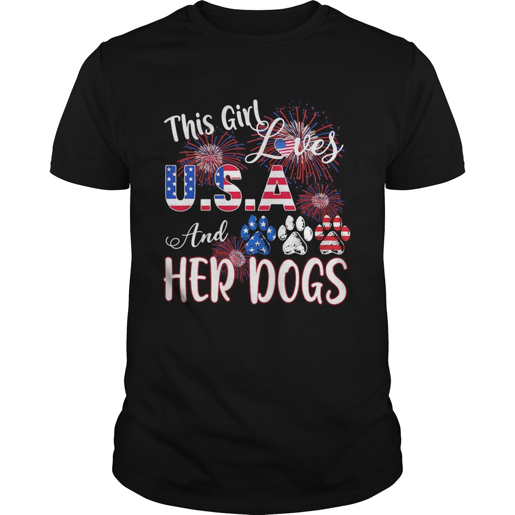 Independence Day this girl loves USA and her dogs paws firework  Unisex