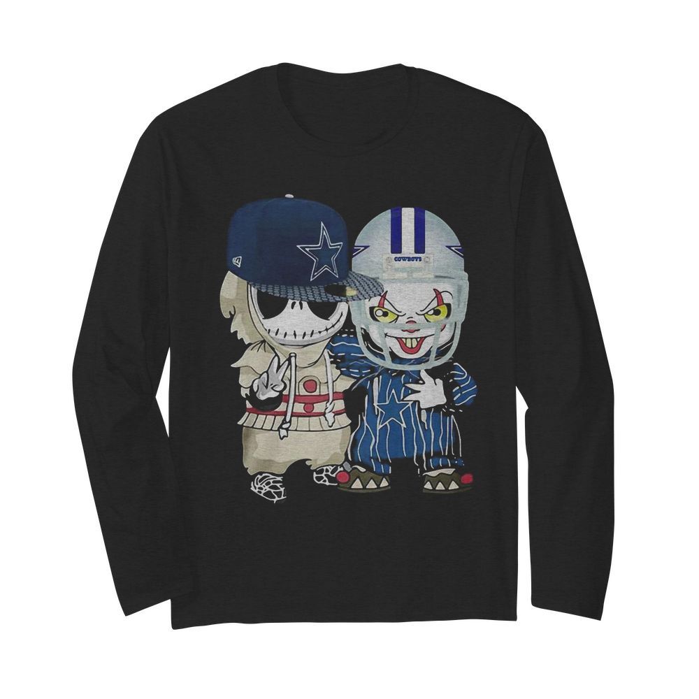 Jack skellington and joker player dallas cowboys football  Long Sleeved T-shirt 