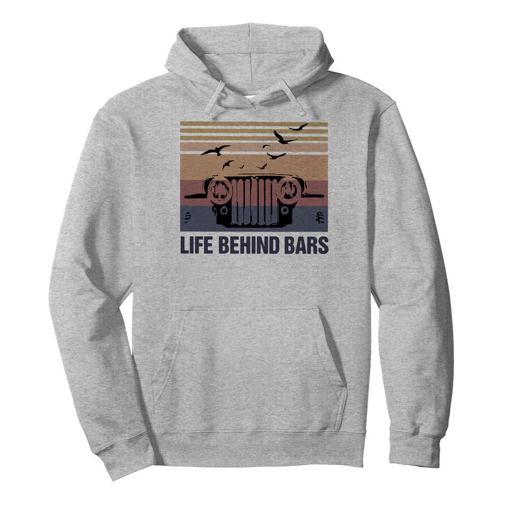 Jeep life behind bars birds vintage  Unisex Hoodie