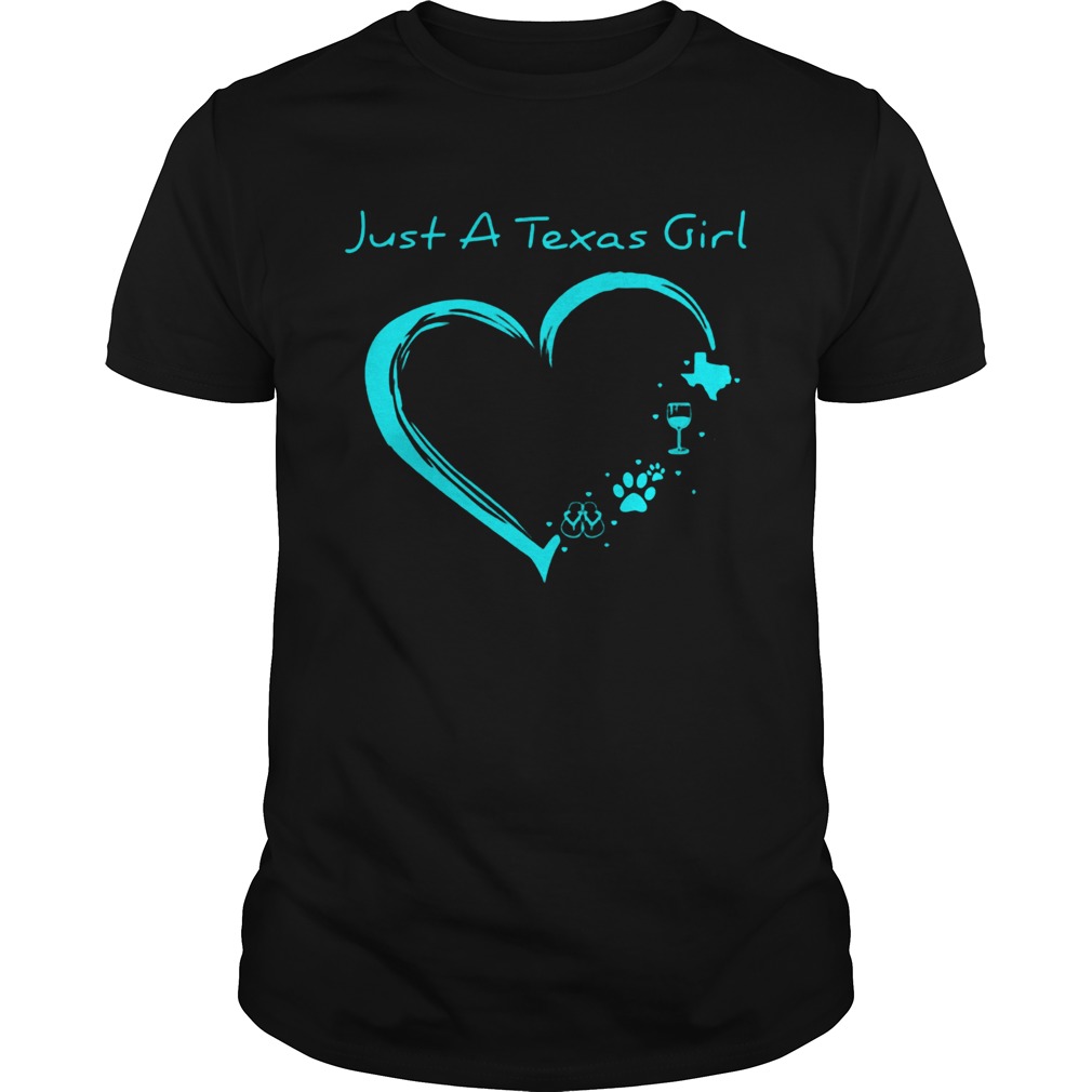 Just A Texas Girl Heart shirt