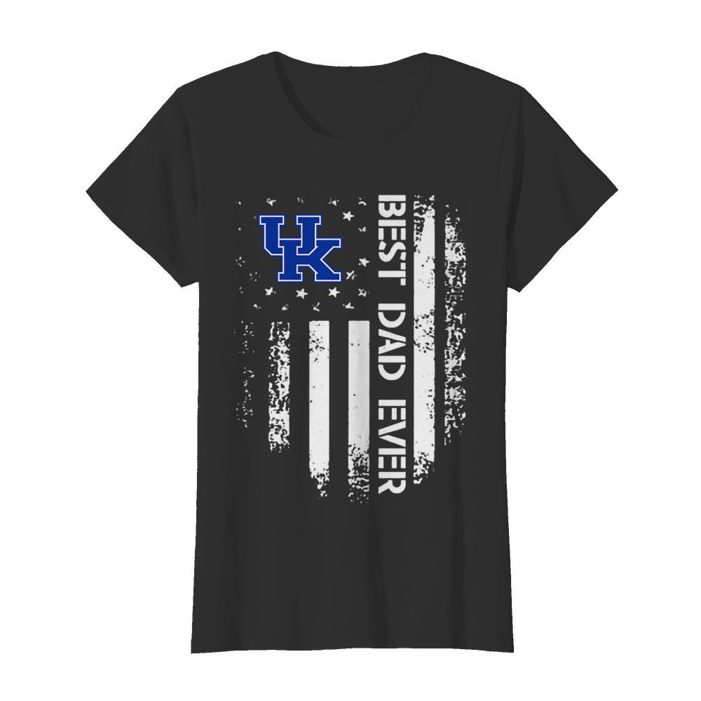 Kentucky Wildcats Best Dad Ever America Flag  Classic Women's T-shirt