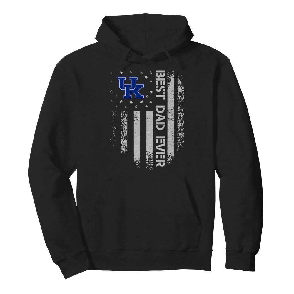 Kentucky Wildcats Best Dad Ever America Flag  Unisex Hoodie