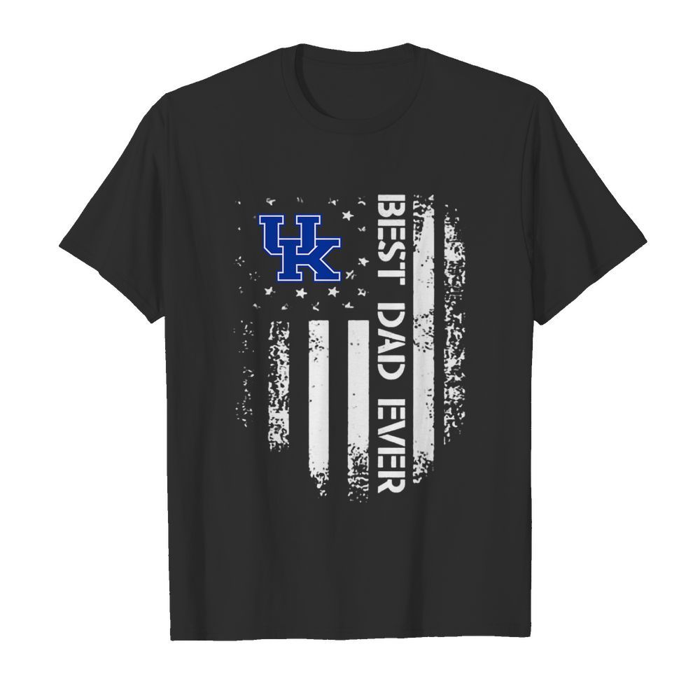 Kentucky Wildcats Best Dad Ever America Flag  Classic Men's T-shirt