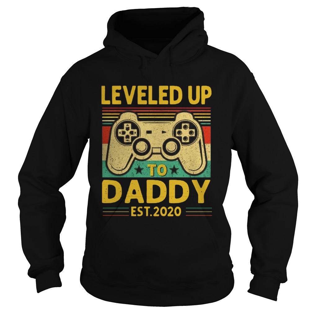 Leveled Up To Daddy Est 2020 Vintage  Hoodie