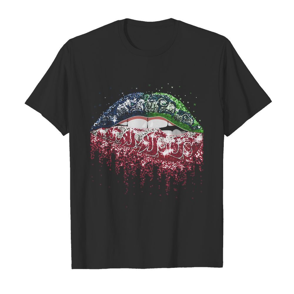 Lips seattle seahawks and washington state cougars shirt