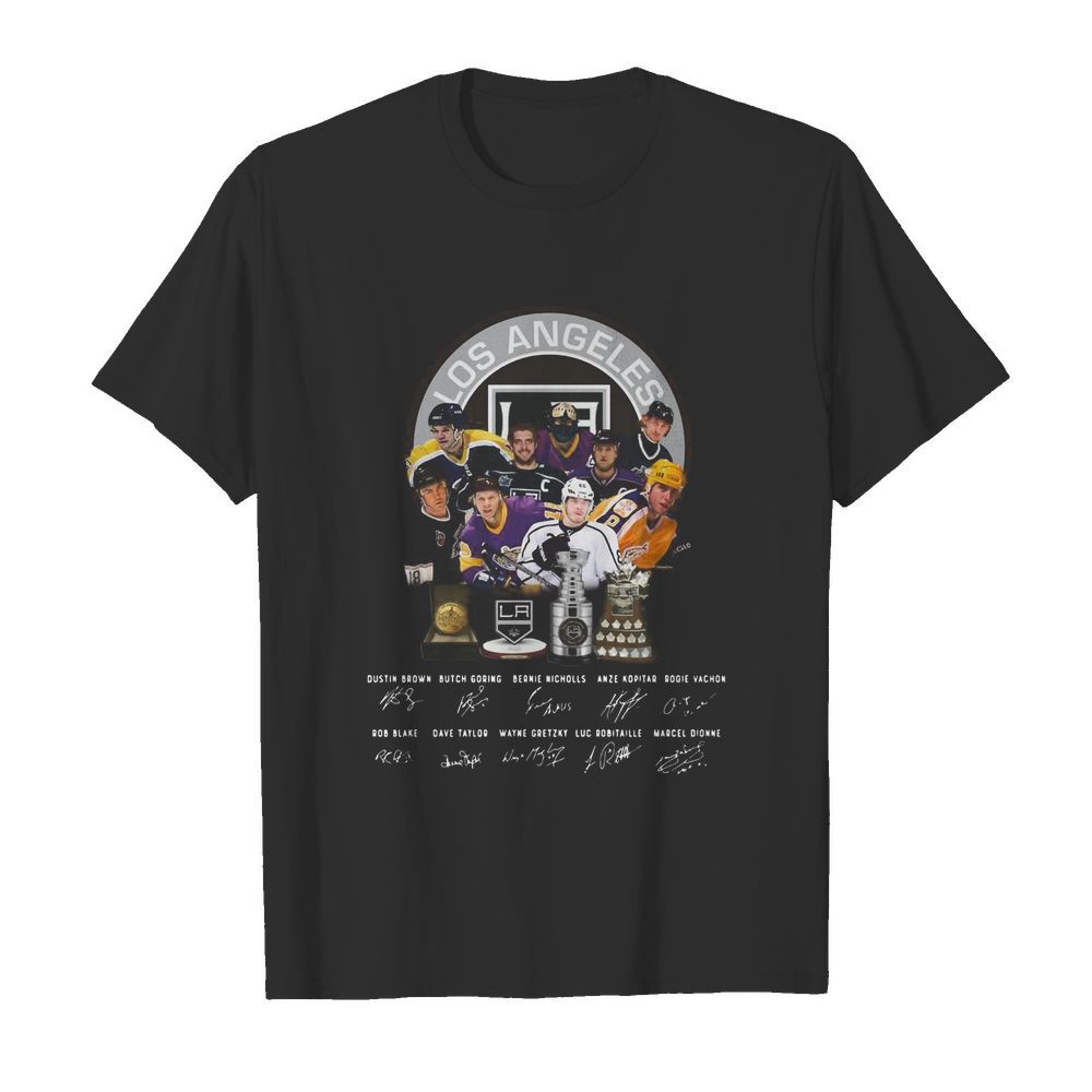 Los angeles kings hockey team players signatures shirt