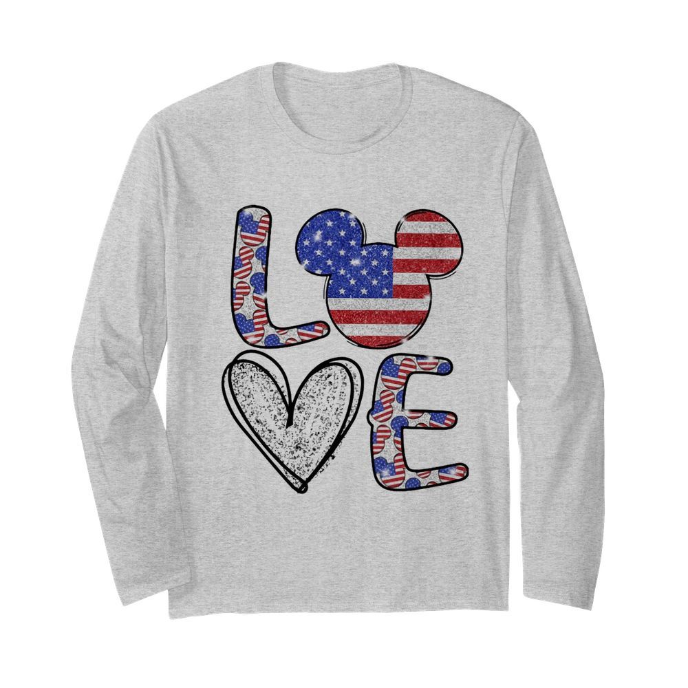 Love Mickey Mouse Independence  Long Sleeved T-shirt 