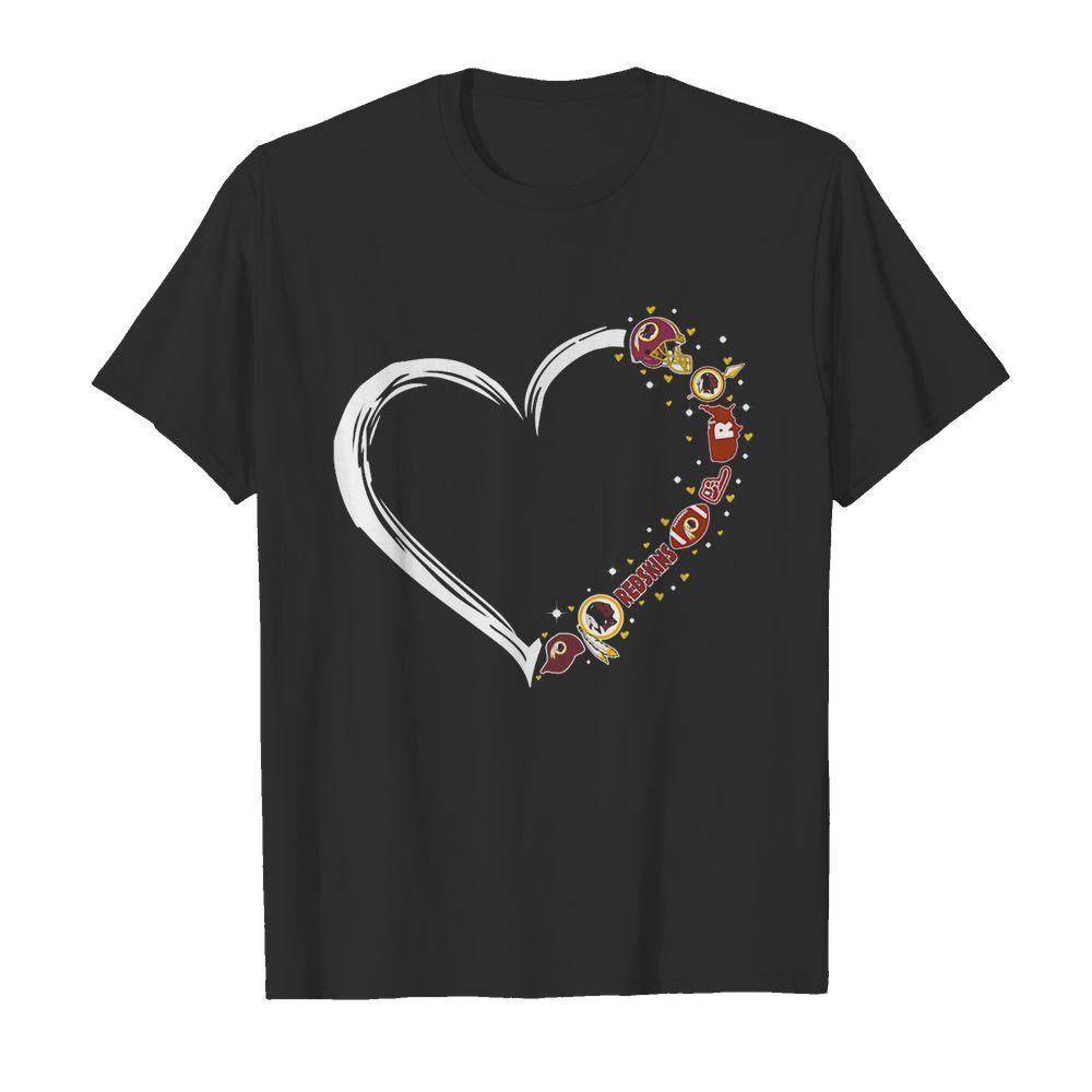 Love Washington Redskins football team heart shirt