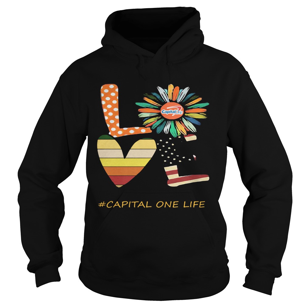 Love capital one life flower american flag vintage  Hoodie