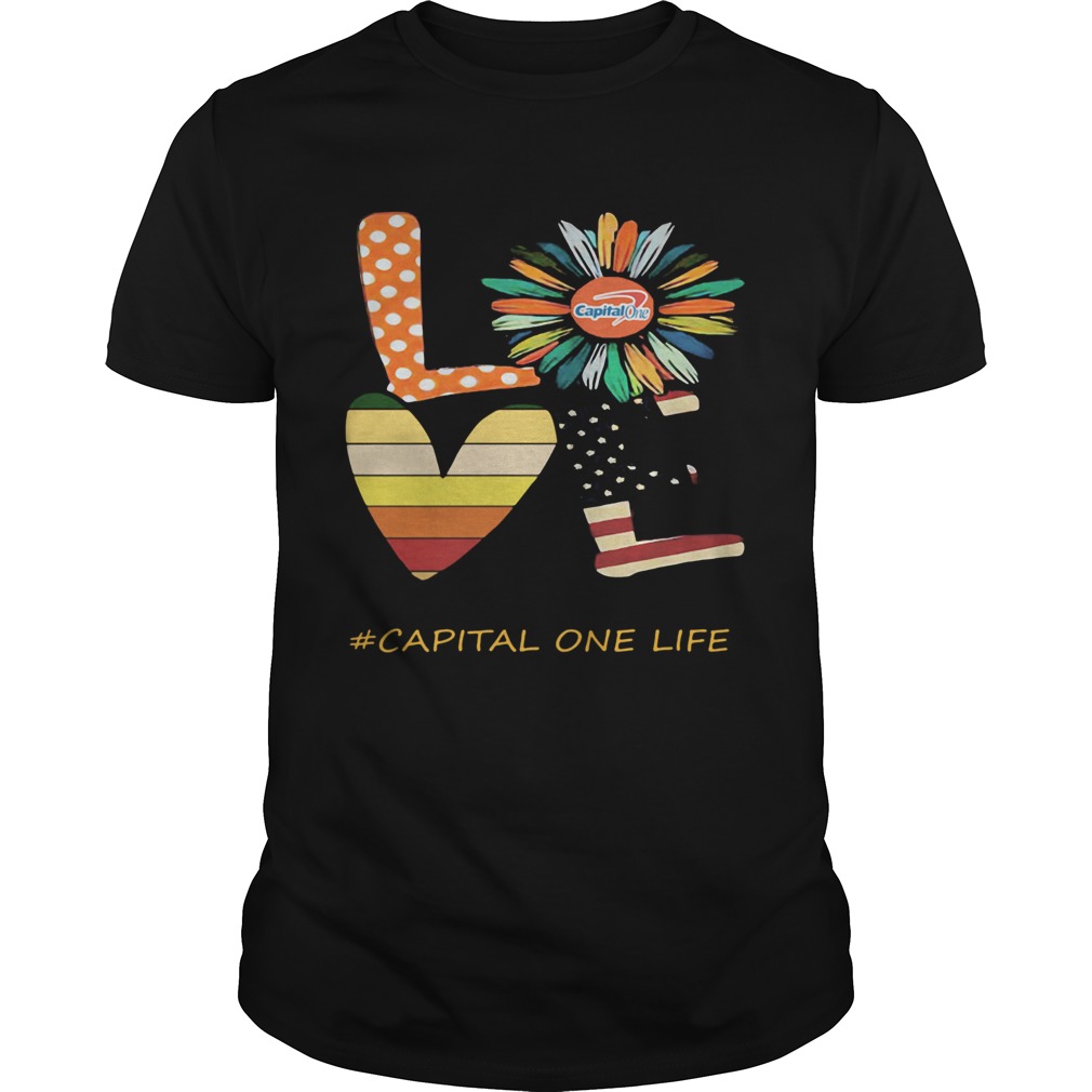 Love capital one life flower american flag vintage shirt