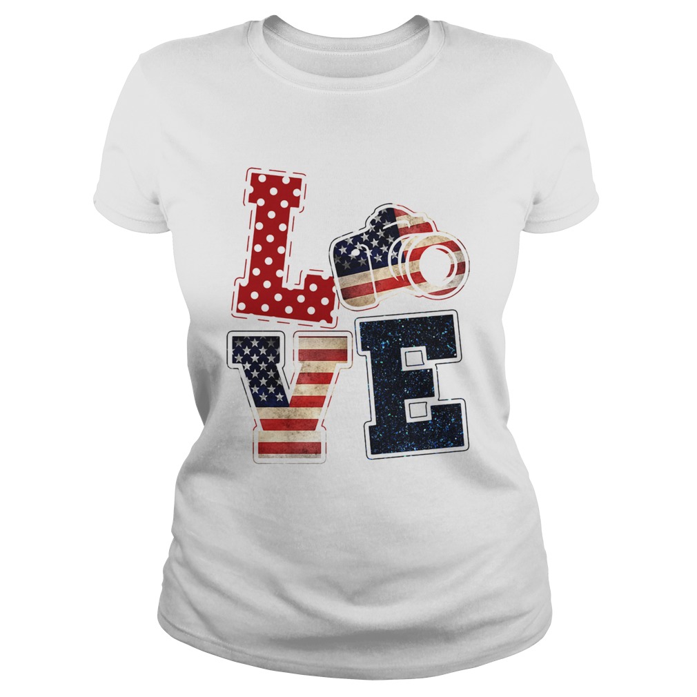 Love photographer American flag veteran Independence Day  Classic Ladies