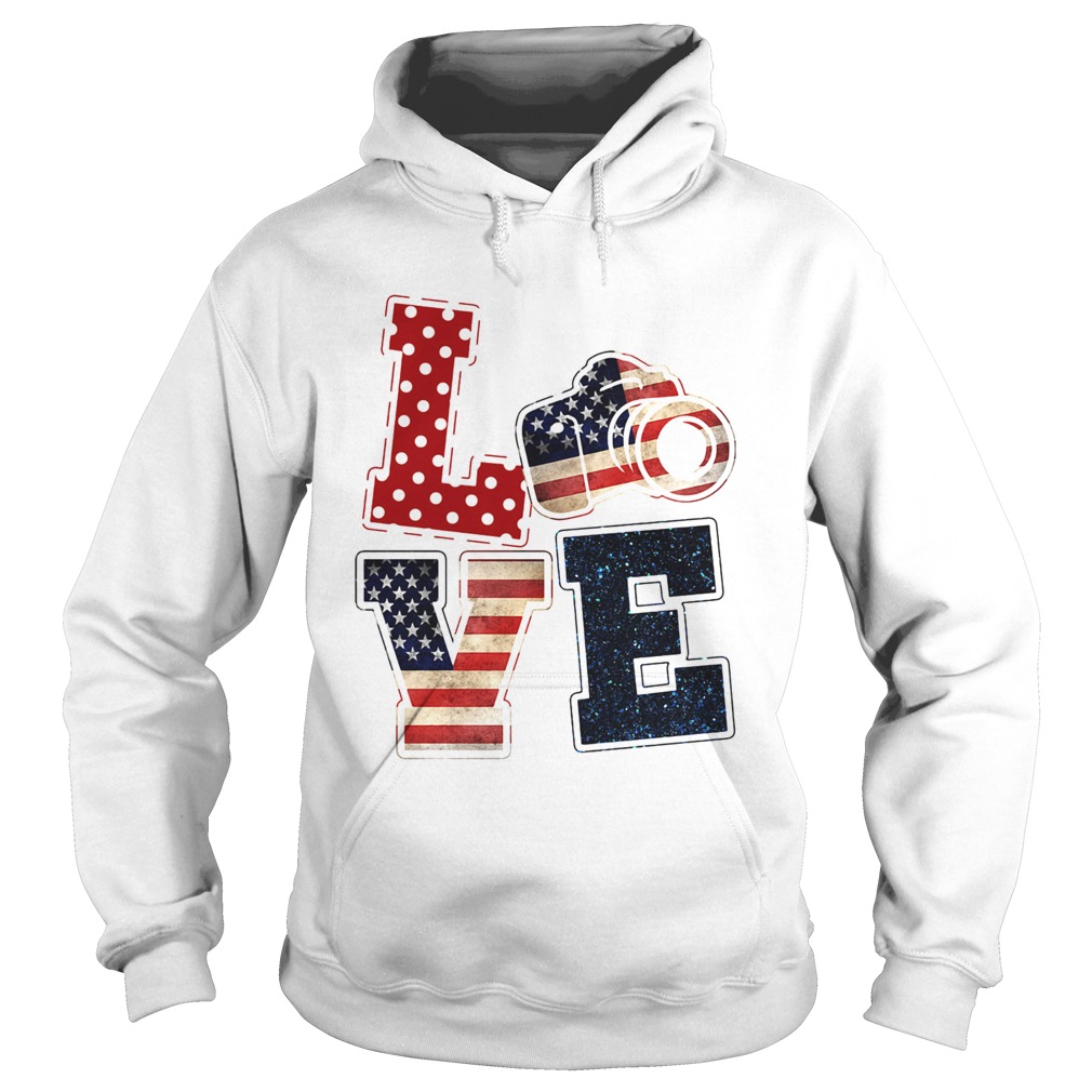 Love photographer American flag veteran Independence Day  Hoodie