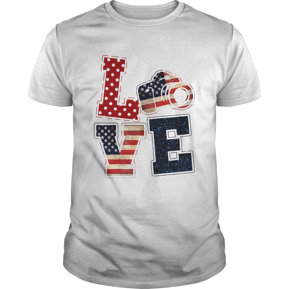 Love photographer American flag veteran Independence Day  Unisex