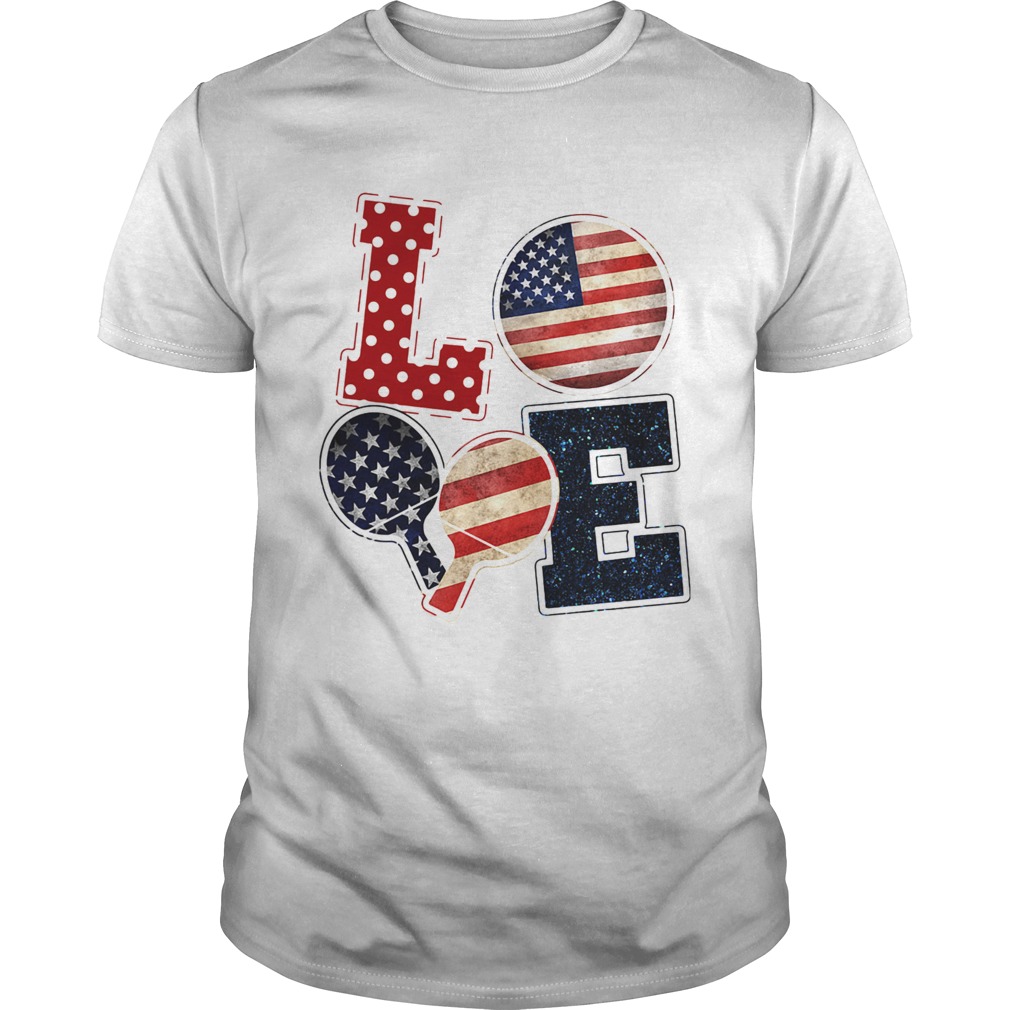 Love table tennis American flag veteran Independence Day shirt