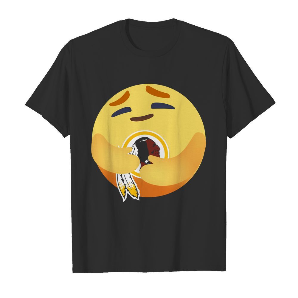 Love the washington redskins love hug facebook care emoji shirt