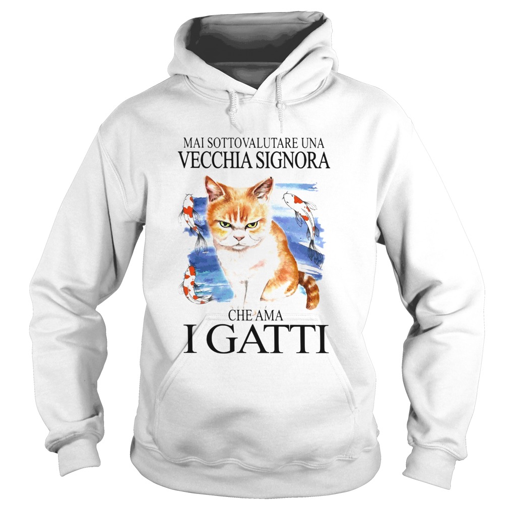 Mai Sottovalutare Una Vecchia Signora Ghe Ama I Gatti  Hoodie