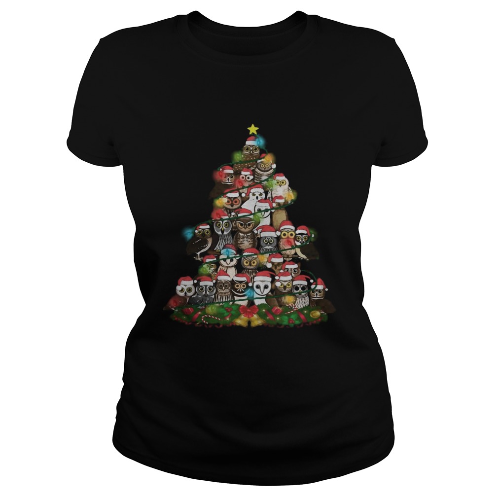 Merry And Bright Owl Christmas Tree  Classic Ladies