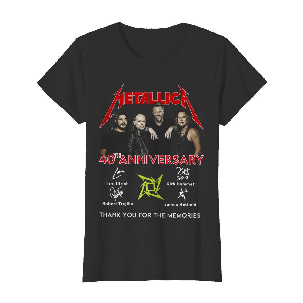 Metallica 40th Anniversary Thank You For The Memories Signatures  Classic Women's T-shirt