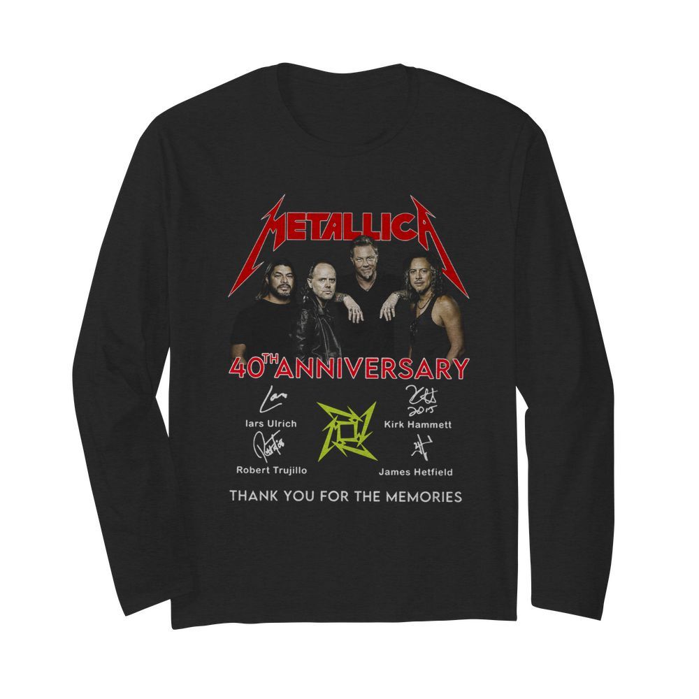 Metallica 40th Anniversary Thank You For The Memories Signatures  Long Sleeved T-shirt 