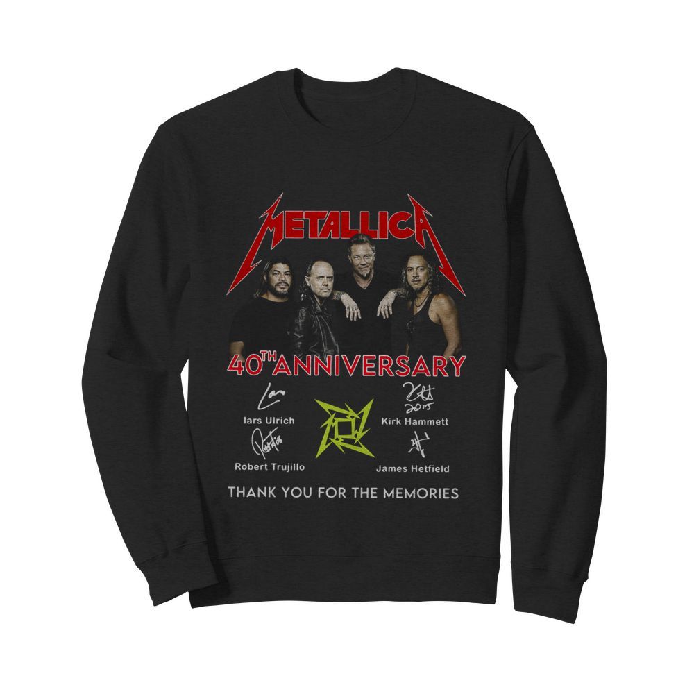 Metallica 40th Anniversary Thank You For The Memories Signatures  Unisex Sweatshirt