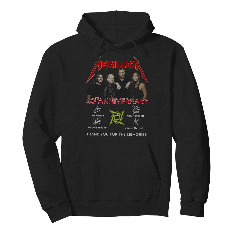 Metallica 40th Anniversary Thank You For The Memories Signatures  Unisex Hoodie