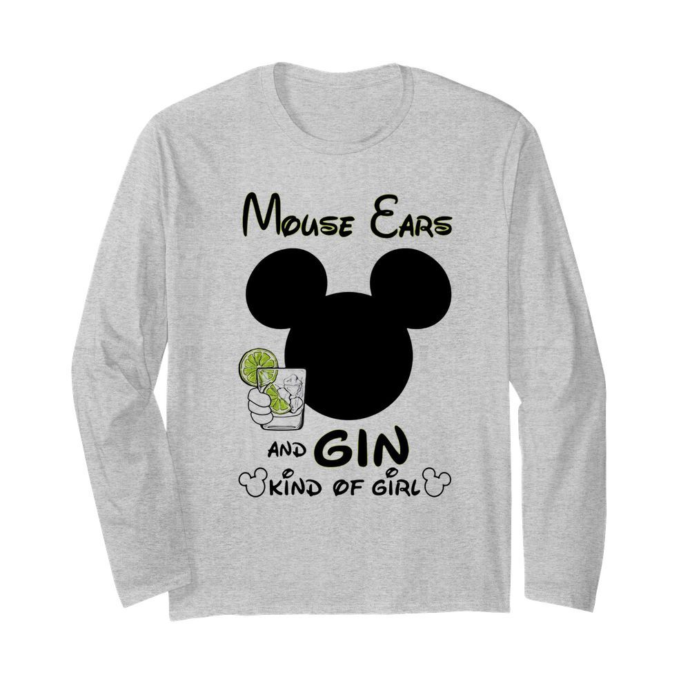 Mickey Mouse Cars And Gin Kind Of Girl  Long Sleeved T-shirt 