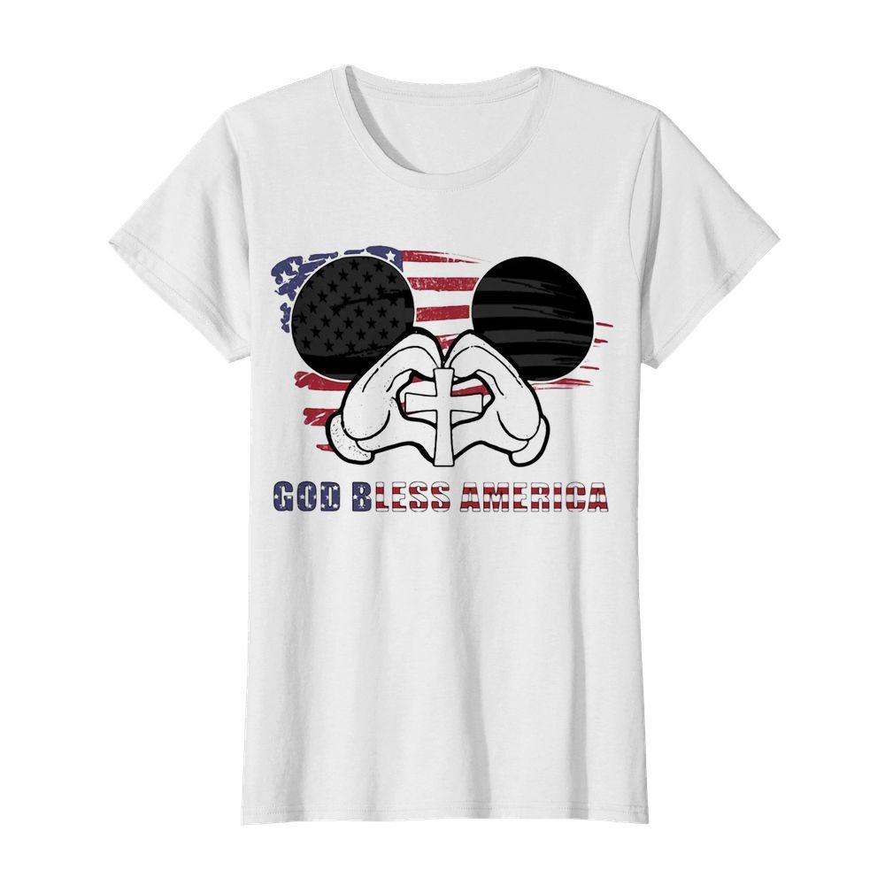 Mickey mouse god bless america flag independence day  Classic Women's T-shirt